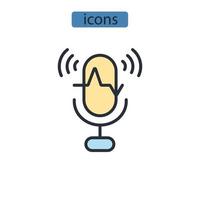 icônes de reconnaissance vocale symboles éléments vectoriels pour le web infographique vecteur