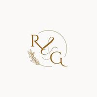 logo monogramme de mariage initial rg vecteur