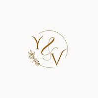 logo monogramme de mariage initial yv vecteur