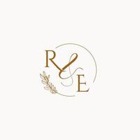 re logo monogramme de mariage initial vecteur