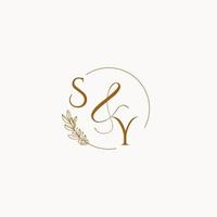 logo monogramme de mariage initial sy vecteur