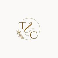 logo monogramme de mariage initial tc vecteur