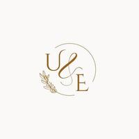 ue logo monogramme de mariage initial vecteur