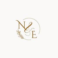 ne logo monogramme de mariage initial vecteur