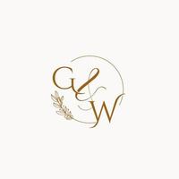 logo monogramme de mariage initial gw vecteur