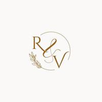 logo monogramme de mariage initial rv vecteur