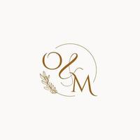 logo monogramme de mariage initial om vecteur