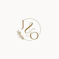 logo monogramme de mariage initial jo vecteur