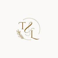 logo monogramme de mariage initial tl vecteur