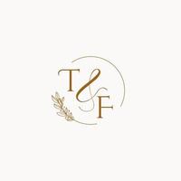 logo monogramme de mariage initial tf vecteur