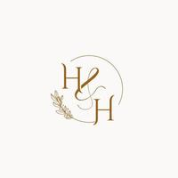 hh logo monogramme de mariage initial vecteur