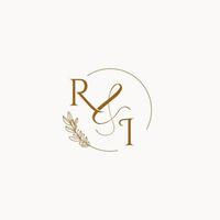 logo monogramme de mariage initial ri vecteur