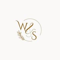 ws logo monogramme de mariage initial vecteur