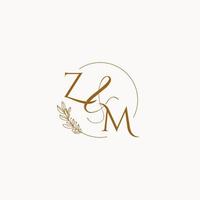 logo monogramme de mariage initial zm vecteur