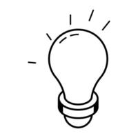 ampoule dans une icône de ligne indiquant une idée vecteur