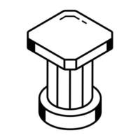 une conception d'icône isométrique de pilier vecteur