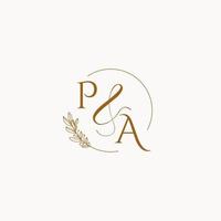 pa logo monogramme de mariage initial vecteur