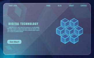 concept technologique pour modèle de bannière web ou brochure, couleur bleue. vecteur