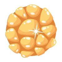une icône plate captivante de pierre d'or vecteur