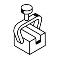 une icône isométrique personnalisable d'emballage de robot vecteur