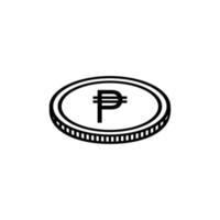 symbole d'icône de devise philippine. php, pièces de monnaie en pesos philippins. illustration vectorielle vecteur