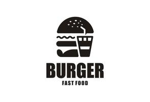 modèle de vecteur de conception de logo hamburger burger