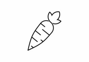 icône de carotte de contour isolée sur fond blanc. logo de carotte vecteur