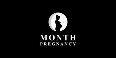 inspiration de conception de logo de mois de grossesse mère, femme enceinte, mois de bébé vecteur