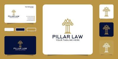 inspiration du logo et de la carte de visite du pilier de la justice vecteur