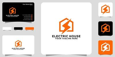 logo et carte de visite pour l'énergie domestique au design moderne vecteur