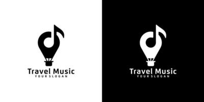 modèle de conception de logo de voyage musical vecteur