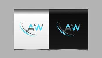 conception créative du logo de la lettre aw. un design unique. vecteur