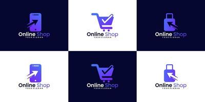 collection de logos d'achat en ligne vecteur