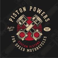 emblème de pistons de moto vintage vecteur
