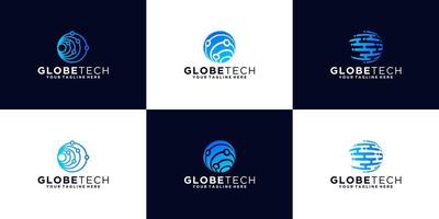 collection abstraite du logo du globe terrestre vecteur