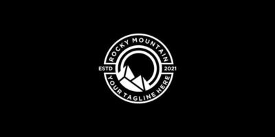 inspiration du logo design vintage des montagnes rocheuses vecteur