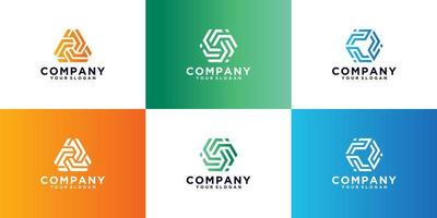 collection de logos monogrammes géométriques, les logos peuvent être utilisés pour les affaires, l'image de marque, l'identité, l'entreprise, l'entreprise. vecteur