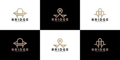 collection, logo de construction de pont abstrait vecteur