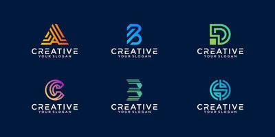 ensemble de modèle de conception de logo lettre monogramme créatif vecteur