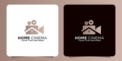 conception logo créatif cinéma cinéma maison vecteur