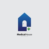 vecteur de conception de modèle de logo de maison médicale, emblème, concept de conception, symbole créatif, icône