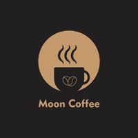 logo de café de lune. concept de logo de café minimaliste, adapté aux cafés, restaurants, emballages et cafés. logo vectoriel d'illustration.