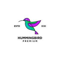 conception d'icône de logo complet couleur colibri vecteur