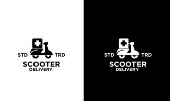 logo de livraison rapide de scooter médical vecteur