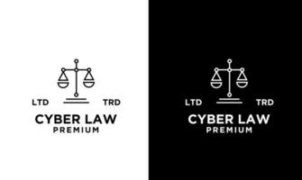 conception d'icône de logo de cabinet d'avocats cyber justice vecteur