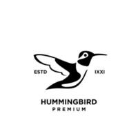 conception d'icône logo silhouette noire colibri vecteur