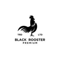 création de logo noir coq premium vecteur