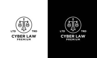 conception d'icône de logo de cabinet d'avocats cyber justice vecteur