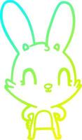 ligne de gradient froid dessinant un lapin de dessin animé mignon vecteur