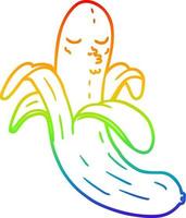 arc en ciel gradient ligne dessin dessin animé meilleure qualité banane bio vecteur